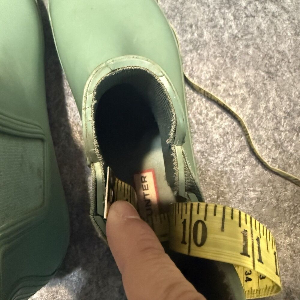 Hunter Womens Chelsea Rain Boots Size 6/7? Green Waterproof Rubber Elastic - Picture 8 of 11